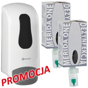 Dozownik mydła w pianie MERIDA ONE i 2 wkłady z mydłem MERIDA ONE SANITINAS DEZYNFEKCYJNYM