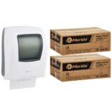 Mechaniczny podajnik ręczników MERIDA ONE biały za 125 zł netto przy zakupie 2 kartonów ręczników MERIDA ECONOMY AUTOMATIC RAZ301 (12 x 250 m = 3 000 m, 11 760 listków)