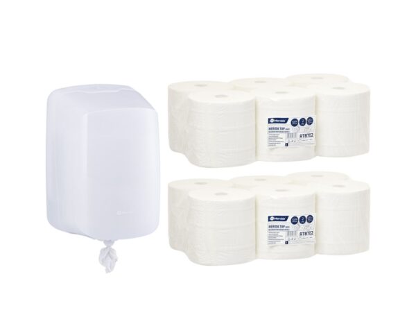 Pojemnik na ręczniki w roli MERIDA HARMONY za 50 zł netto przy zakupie 2 opakowań ręczników w roli MERIDA OPTIMUM MAXI ROB105 (12 x 150 m = 1 500 m) Pojemnik na ręczniki w roli MERIDA HARMONY za 50 zł netto przy zakupie 2 opakowań ręczników w roli MERIDA OPTIMUM MAXI ROB105 (12 x 150 m = 1 500 m)