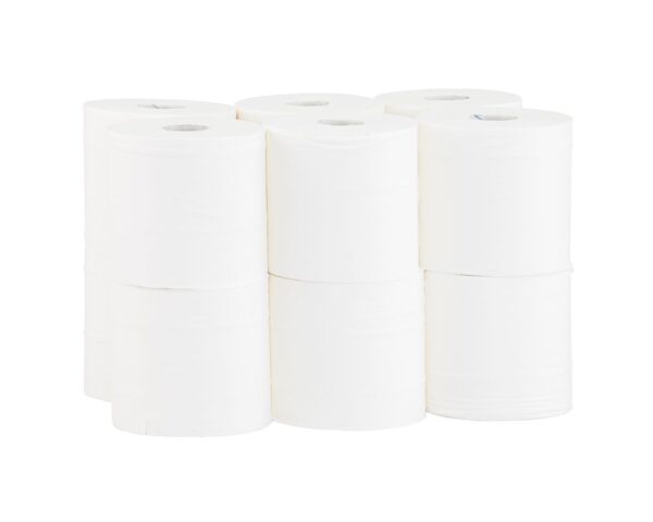 Papier toaletowy MERIDA TOP, biały, średnica 14 cm, długość 100 m, dwuwarstwowy, zgrzewka 12 szt., ECOLABEL Papier toaletowy MERIDA TOP, biały, średnica 14 cm, długość 100 m, dwuwarstwowy, zgrzewka 12 szt., ECOLABEL