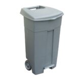 Duży pojemnik na odpady z pokrywą otwierany przyciskiem pedałowym, poj. 120 l SZARY