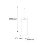 Szczotka do WC z uchwytem mocowanym do ściany, tuba z przykrywką, stal polerowana