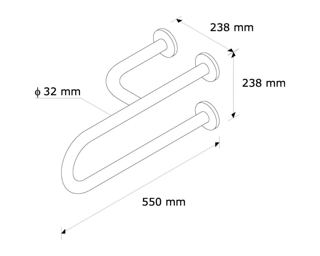 Poręcz umywalkowa lewa 550 mm