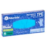 Rękawice elastomerowe TPE, niebieskie, rozmiar L, opakowanie 100 szt.