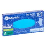 Rękawice elastomerowe TPE, niebieskie, rozmiar XL, opakowanie 100 szt.