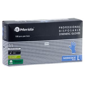 Rękawice winylowo - nitrylowe, niebieskie, rozmiar L, opakowanie 100 szt.