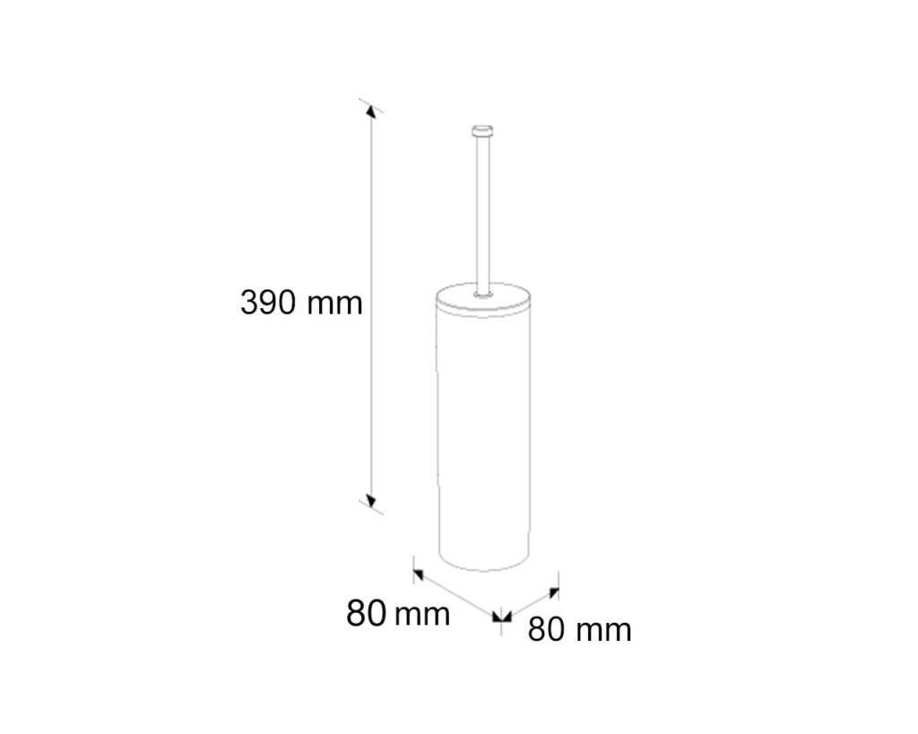 Szczotka do WC z uchwytem stawianym, tuba z przykrywką, stal matowa