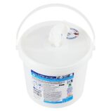 Chusteczki nasączone do czyszczenia powierzchni wodoodpornych MERIDA SUPER BŁYSK, wiadro 6 l, rolka 65 m, 260 listków