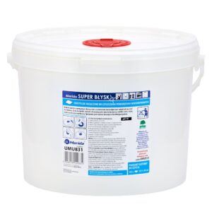Chusteczki nasączone do czyszczenia powierzchni wodoodpornych MERIDA SUPER BŁYSK, wiadro 10 l, rolka 122,36 m, 322 listki