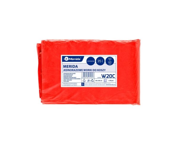 Worki na odpady medyczne MERIDA CLASSIC, 50 x 60 cm, pojemność 35 l, paczka 50 szt., CZERWONE, LDPE Worki na odpady medyczne MERIDA CLASSIC, 50 x 60 cm, pojemność 35 l, paczka 50 szt., CZERWONE, LDPE