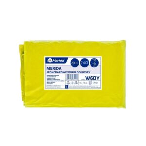 Worki na śmieci MERIDA, 110 x 110 cm, pojemność 240 l, paczka 10 szt., ŻÓŁTE, LDPE