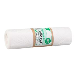 Worki na odpady BIO, 55 x 60 cm, pojemność 35 l, rolka 20 sztuk, BIAŁE, materiał biodegradowalny i kompostowalny