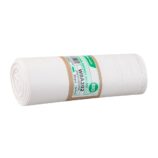 Worki na odpady BIO, 70 x 70 cm, pojemność 60 l, rolka 20 sztuk, BIAŁE, materiał biodegradowalny i kompostowalny