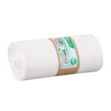 Worki na odpady BIO, 70 x 110 cm, pojemność 120 l, rolka 20 sztuk, BIAŁE, materiał biodegradowalny i kompostowalny