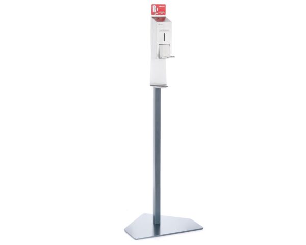 Stojak do dezynfekcji rąk z dozownikiem ze zbiornikiem 800 ml, z przyciskiem łokciowym MERIDA STELLA