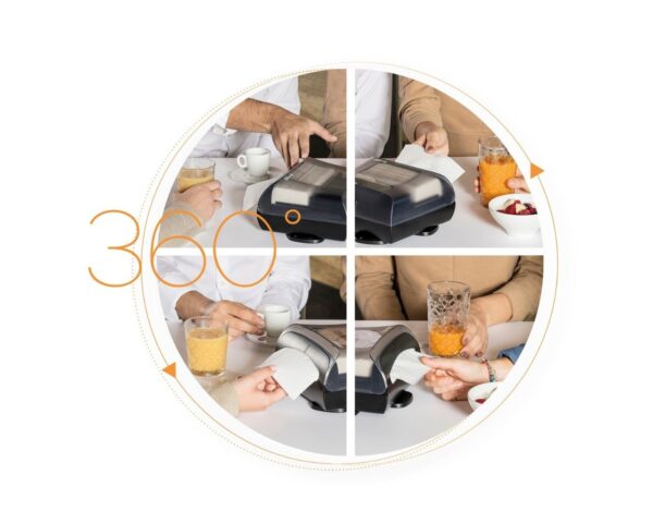 Pojemnik na serwetki gastronomiczne, czarny, tworzywo sztuczne, nablatowy, obrotowy Pojemnik na serwetki gastronomiczne, czarny, tworzywo sztuczne, nablatowy, obrotowy