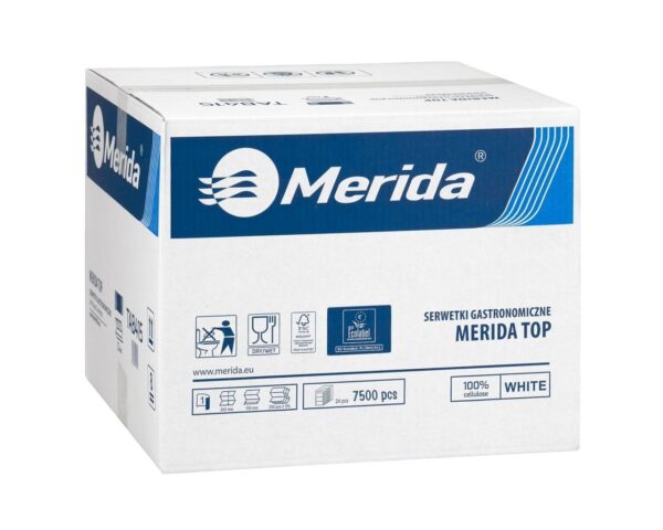 Serwetki gastronomiczne, MERIDA TOP, białe, karton 7500 szt., ECOLABEL